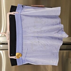 💕JUICY COUTURE💕 2 Pack Velour PJ Short Set 90s Black & Purple Bedazzled XL NWT